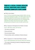TEXES EC 6 SOCIAL STUDIES UPDATED &NewLine;ACTUAL QUESTIONS AND CORRECT &NewLine;ANSWERS COMPLETE STUDY GUIDE 