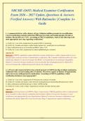 NRCME DOT Medical Examiner Certification Exam 2026-2027&colon; Verified Q&A with Rationales