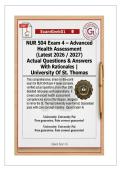 NUR 504 &ndash; Advanced Health Assessment&NewLine;Exam 4&colon; Comprehensive Final&NewLine;University of St&period; Thomas&NewLine;Latest Curriculum &lpar;2026&sol;2027&rpar;