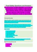Food Safety Questions and Answers EXAM STUDY GUIDE 2026&sol;2027 ACCURATE QUESTIONS WITH CORRECT DETAILED SOLUTIONS &vert;&vert; 100&percnt; GUARANTEED PASS NEWEST VERSION &vert; Galen College of Nursing