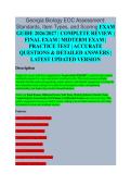 Georgia Biology End-of-Course &lpar;EOC&rpar; Assessment EXAM STUDY GUIDE 2026&sol;2027 ACCURATE QUESTIONS WITH CORRECT DETAILED SOLUTIONS &vert;&vert; 100&percnt; GUARANTEED PASS NEWEST VERSION &vert; Galen College of Nursing