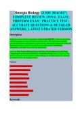 Georgia Biology Study Guide EXAM STUDY GUIDE 2026&sol;2027 ACCURATE QUESTIONS WITH CORRECT DETAILED SOLUTIONS &vert;&vert; 100&percnt; GUARANTEED PASS NEWEST VERSION &vert; Galen College of Nursing