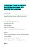 TEXES SOCIAL STUDIES ACTUAL TEST &NewLine;QUESTIONS AND ANSWERS WITH &NewLine;DETAILED SOLUTION GUIDE 