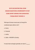 NATE GAS HEATING FINAL EXAM 2026&sol;2027&lpar;QUESTIONS & ANSWERS&rpar;WITH STUDY&NewLine;GUIDE EXPERT VERIFIED FOR GUARANTEED PASS&vert;&vert;ALREADY GRADED A&plus;&NewLine;