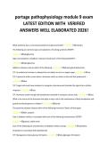 portage pathophysiology module 9 exam &NewLine;LATEST EDITION WITH  VERIFIED  &NewLine;ANSWERS WELL ELABORATED 2026&excl; 