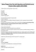 Tattoo Oregon Final Test with Questions and Verified Correct Answers &lpar;New Update 2025&sol;2026&rpar;&NewLine;