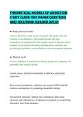 THEORETICAL MODELS OF ADDICTION &NewLine;STUDY GUIDE TEST PAPER QUESTIONS &NewLine;AND SOLUTIONS GRADED APLUS 