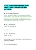 TLETA COMPREHENSIVE EXAM STUDY &NewLine;GUIDE COMPLETE QUESTIONS AND &NewLine;SOLUTIONS 