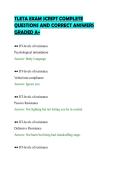TLETA EXAM SCRIPT COMPLETE &NewLine;QUESTIONS AND CORRECT ANSWERS &NewLine;GRADED A&plus; 