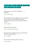 TLETA FINAL PAPER VERIFIED QUESTIONS &NewLine;WITH DETAILED SOLUTIONS
