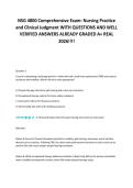 NSG 4800 Comprehensive Exam&colon; Nursing Practice&NewLine;and Clinical Judgment WITH QUESTIONS AND WELL&NewLine;VERIFIED ANSWERS ALREADY GRADED A&plus; REAL&NewLine;2026&excl;&excl;&excl;&excl;