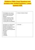 Pediatrics FINAL Exam Questions and&NewLine;Answers with Verified Solutions &vert; Latest&NewLine;Updated 2026