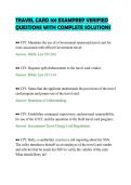 TRAVEL CARD 101 EXAMPREP VERIFIED &NewLine;QUESTIONS WITH COMPLETE SOLUTIONS