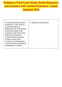 Pediatrics Final Exam Study Guide Questions&NewLine;and Answers with Verified Solutions &vert; Latest&NewLine;Updated 2026