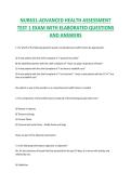 NUR631 Advanced Health Assessment&comma; Advanced Health Assessment Course&comma; Complete Test 1 Exam Material with Elaborated Questions and Answers