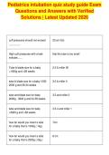 Pediatrics intubation quiz study guide Exam&NewLine;Questions and Answers with Verified&NewLine;Solutions &vert; Latest Updated 2026