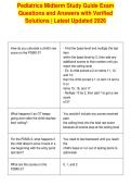 Pediatrics Midterm Study Guide Exam&NewLine;Questions and Answers with Verified&NewLine;Solutions &vert; Latest Updated 2026