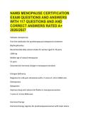 NAMS Menopause Certification Exam Prep 2026&sol;2027&colon; 117 Questions & Correct Answers &vert; Rapid Review for the NCMP&NewLine;&NewLine;