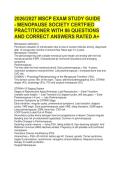 Menopause Society Certified Practitioner &lpar;MSCP&rpar; Exam Prep 2026&sol;2027&colon; Complete Study Guide with 86 Practice Questions&comma; Correct Answers&comma; and Detailed Rationales