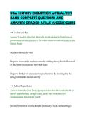 UGA HISTORY EXEMPTION ACTUAL TEST &NewLine;BANK COMPLETE QUESTIONS AND &NewLine;ANSWERS GRADED A PLUS SUCCESS GUIDE 