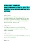 UGA HISTORY EXEMPTION &NewLine;COMPREHENSIVE TEST PAPER QUESTIONS &NewLine;AND SOLUTIONS VERIFIED PREPARATION &NewLine;MATERIAL 