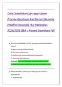 Ohio Demolition Contractor Exam Practice Questions And Correct Answers &lpar;Verified Answers&rpar; Plus Rationales 2025&vert;2026 Q&A &vert; Instant Download Pdf