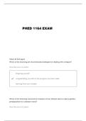 PHED 1164 CHAPTER 1 LEARNSMART QUESTIONS AND VERIFIED ANSWERS