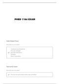 PHED 1164 INTRODUCTION TO HEALTH AND WELLNESS QUESTIONS AND VERIFIED ANSWERS