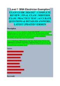 Level 1 309A Construction and Maintenance Electrician Exemption Exam EXAM STUDY GUIDE 2026&sol;2027 ACCURATE QUESTIONS WITH CORRECT DETAILED SOLUTIONS &vert;&vert; 100&percnt; GUARANTEED PASS NEWEST VERSION &vert; Galen College of Nursing