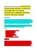 Massachusetts Pesticide Applicator Final Exam EXAM STUDY GUIDE 2026&sol;2027 ACCURATE QUESTIONS WITH CORRECT DETAILED SOLUTIONS &vert;&vert; 100&percnt; GUARANTEED PASS NEWEST VERSION &vert; Galen College of Nursing&NewLine;Master Electrician Exam EXAM STUDY GUIDE 2026&sol;2027 ACCURATE