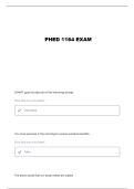 PHED 1164 FINAL REVIEW QUESTIONS AND VERIFIED ANSWERS