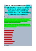 Master Electrician Exam Preparation EXAM STUDY GUIDE 2026&sol;2027 ACCURATE QUESTIONS WITH CORRECT DETAILED SOLUTIONS &vert;&vert; 100&percnt; GUARANTEED PASS NEWEST VERSION &vert; Galen College of Nursing