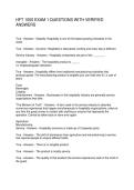 HFT 1000 EXAM 1 QUESTIONS WITH VERIFIED ANSWERS