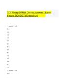 NIH Group D With Correct Answers &vert; Latest&NewLine;Update 2026&sol;2027 &lpar;Graded A&plus;&rpar;