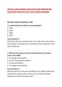 CRITICAL CARE NURSING &lpar;NURS7120&rpar; EXAM PREPARATION QUESTIONS COMPLETE WITH 100&percnt; VERIFIED ANSWERS