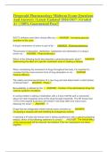 Fitzgerald Pharmacology Midterm Exam Questions&NewLine;And Answers &vert; Latest Updated 2026&sol;2027 &vert; Graded&NewLine;A&plus; &vert; 100&percnt; Guaranteed Pass&excl;&excl;