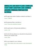 URINALYSIS AND BODY FLUIDS COMPLETE &NewLine;STUDY SHEET QUESTIONS AND CORRECT &NewLine;ANSWERS PREMIUM PREPARATION &NewLine;MATERIAL 