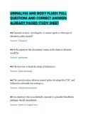 URINALYSIS AND BODY FLUIDS FULL &NewLine;QUESTIONS AND CORRECT ANSWERS &NewLine;ALREADY PASSED STUDY SHEET 