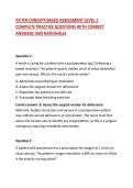 ATI RN CONCEPT-BASED ASSESSMENT LEVEL 1 COMPLETE PRACTICE QUESTIONS WITH CORRECT ANSWERS AND RATIONALES