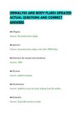 URINALYSIS AND BODY FLUIDS UPDATED &NewLine;ACTUAL QUESTIONS AND CORRECT &NewLine;ANSWERS 