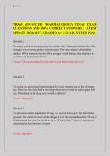 NR565 ADVANCED PHARMACOLOGY FINAL EXAM&NewLine;QUESTIONS AND 100&percnt; CORRECT ANSWERS &vert; LATEST&NewLine;UPDATE 2026&sol;2027 &vert; GRADED A&plus; &vert; GUARANTEED PASS&period;&NewLine;