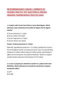 RN PHARMACOLOGY A RELIAS &vert; CONNECTS TO NURSING PRACTICE TEST QUESTIONS & VERIFIED ANSWERS COMPREHENSIVE PRACTICE EXAM &NewLine;