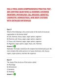 NAS 2 FINAL EXAM COMPREHENSIVE PRACTICE TEST&colon; 200 CERTIFIED QUESTIONS & ANSWERS COVERING ANATOMY&comma; PHYSIOLOGY&comma; CELL BIOLOGY&comma; GENETICS&comma; CHEMISTRY&comma; HOMEOSTASIS&comma; AND BODY SYSTEMS WITH DETAILED RATIONALES 