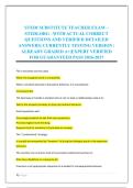 STEDI SUBSTITUTE TEACHER EXAM &ndash; &NewLine;STEDI&period;ORG &ndash;WITH ACTUAL CORRECT &NewLine;QUESTIONS AND VERIFIED DETAILED &NewLine;ANSWERS&vert; CURRENTLY TESTING VERSION &vert; &NewLine;ALREADY GRADED A&plus;&vert;EXPERT VERIFIED &NewLine;FOR GUARANTEED PASS 2026-2027