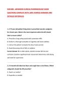 NUR 600 - ADVANCED CLINICAL PHARMACOLOGY EXAM QUESTIONS COMPLETE WITH 100&percnt; VERIFIED ANSWERS AND DETAILED RATIONALES