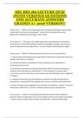 ASU BIO 182 Lecture Quiz 1 &ndash; Complete Study Guide&comma; Practice Questions&comma; and Course Quiz Preparation