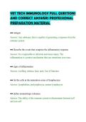 VET TECH IMMUNOLOGY FULL QUESTIONS &NewLine;AND CORRECT ANSWERS PROFESSIONAL &NewLine;PREPARATION MATERIAL 