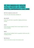 VET TECH IMMUNOLOGY UPDATED &NewLine;ACTUAL QUESTIONS AND CORRECT &NewLine;ANSWERS COMPREHENSIVE STUDY GUIDE