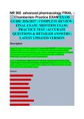 NR 565 Advanced Pharmacology Final Exam EXAM STUDY GUIDE 2026&sol;2027 ACCURATE QUESTIONS WITH CORRECT DETAILED SOLUTIONS &vert;&vert; 100&percnt; GUARANTEED PASS NEWEST VERSION