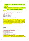 CrowdStrike Certified Falcon Hunter &NewLine;&lpar;CCFH- &NewLine;202b&rpar; &ndash; Complete  Practice Questions &NewLine;with Answers & Rationales